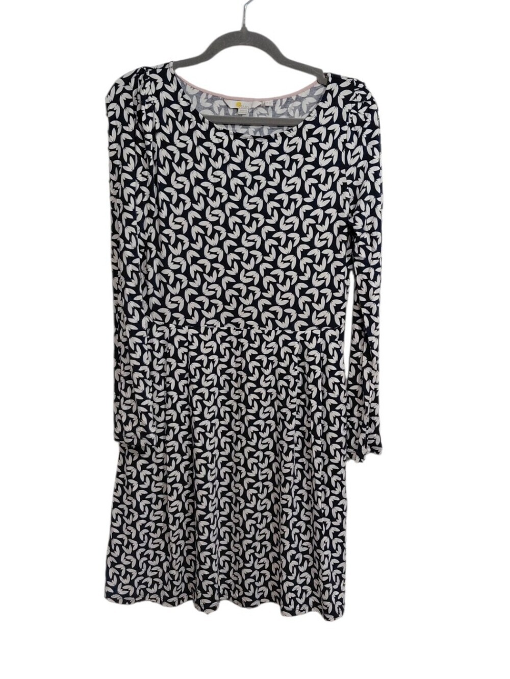 Boden Black and White Long Sleeve Printed Skater Dress